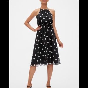 Banana Republic Coin Dot Halter MIDI Dress NWT
